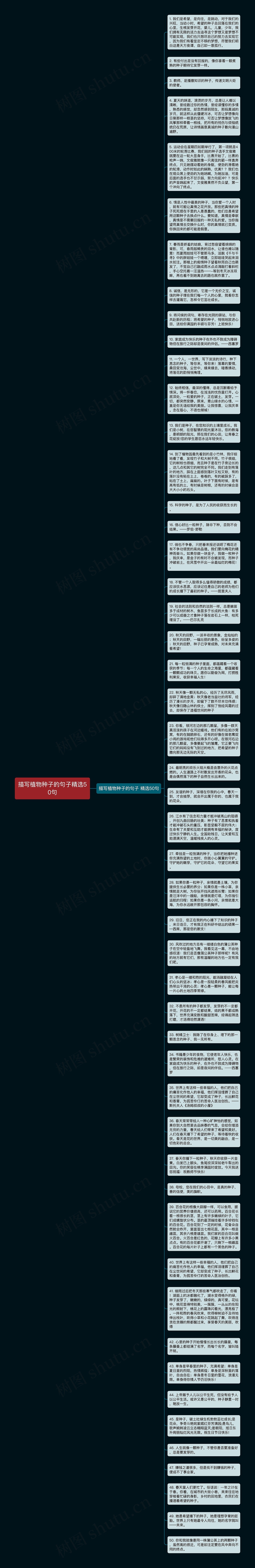 描写植物种子的句子精选50句思维导图