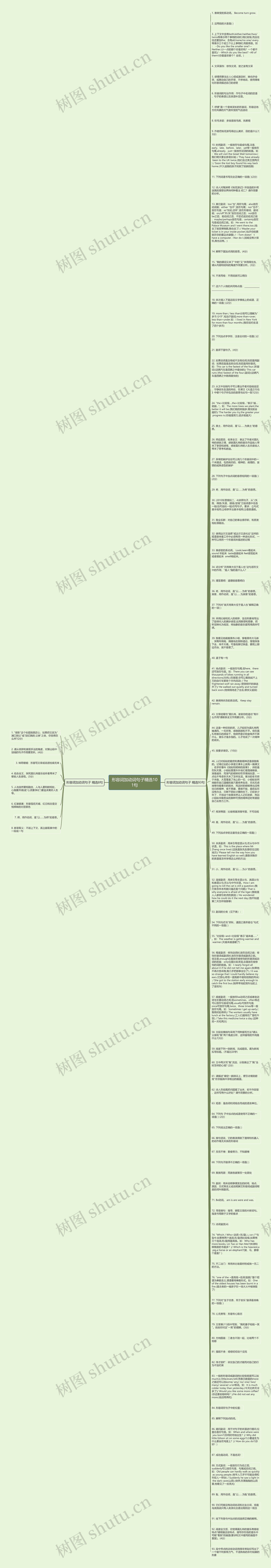 形容词加动词句子精选101句思维导图