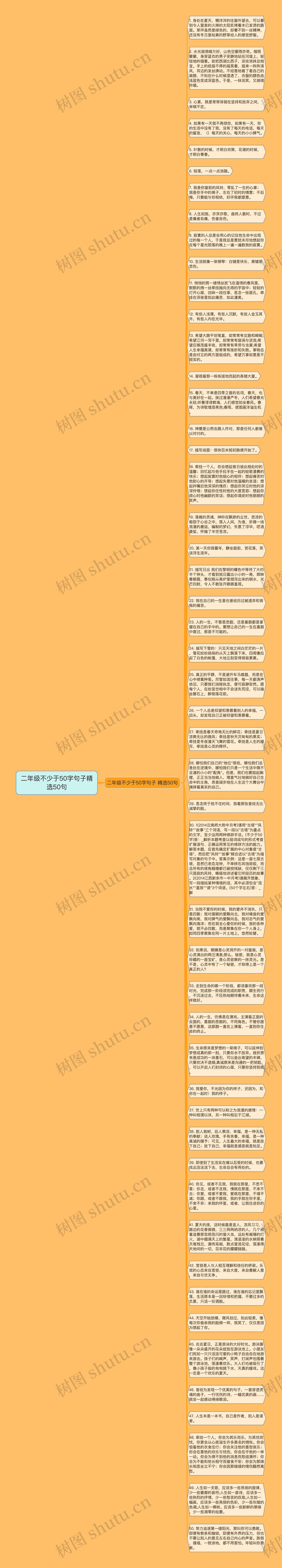 二年级不少于50字句子精选50句思维导图