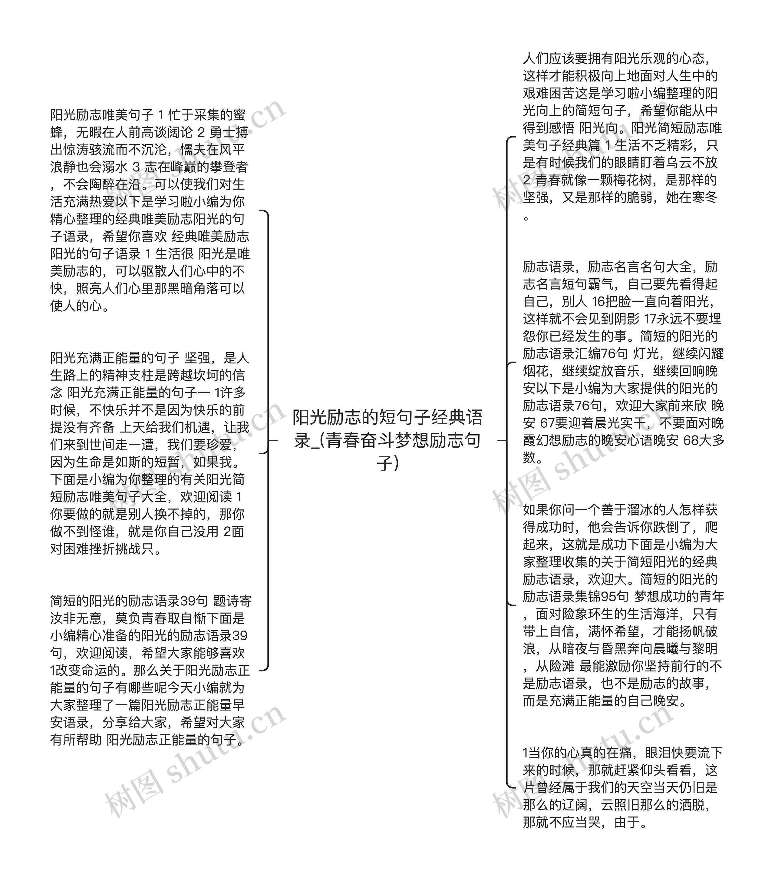 阳光励志的短句子经典语录_(青春奋斗梦想励志句子)思维导图