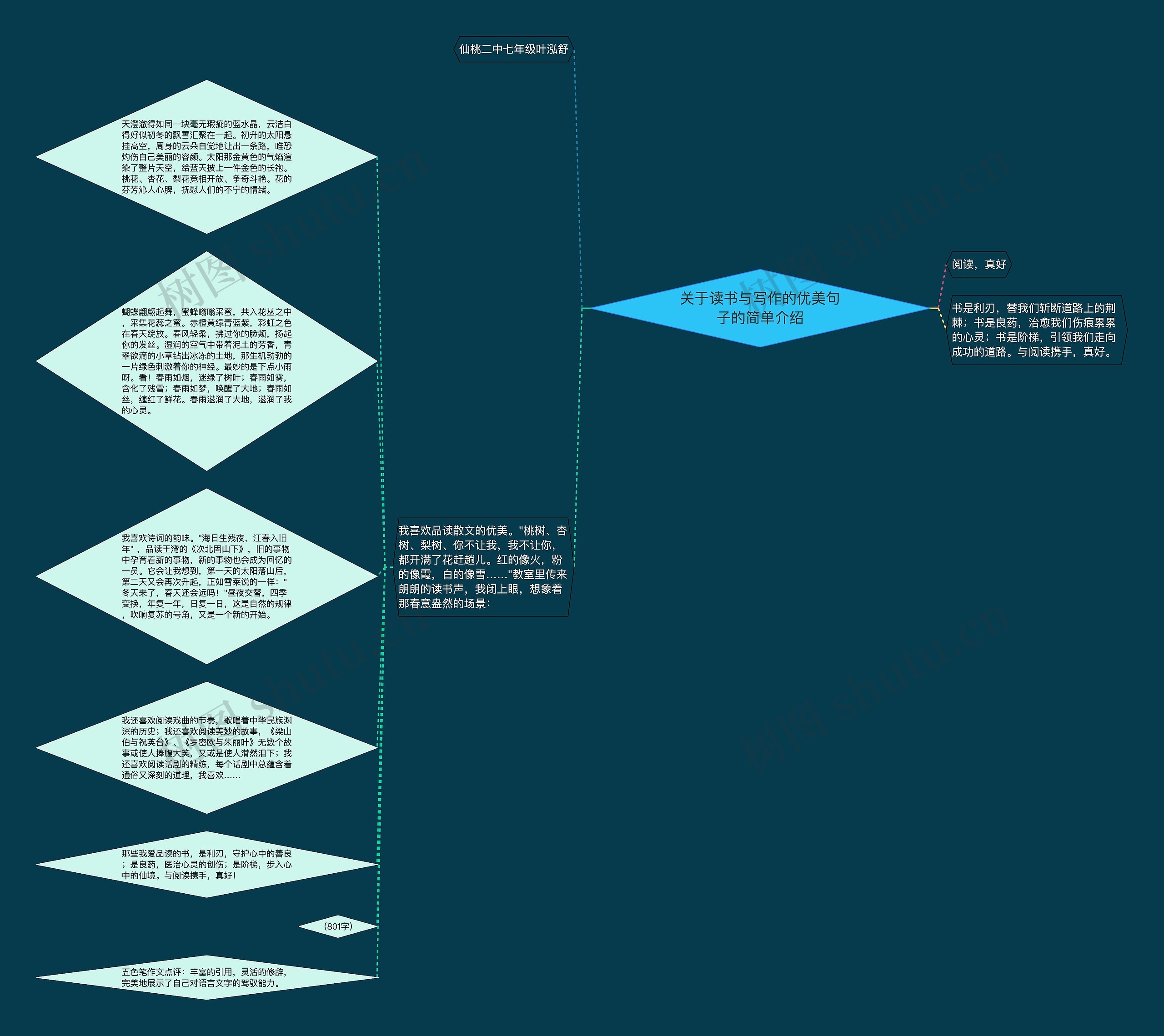 关于读书与写作的优美句子的简单介绍思维导图