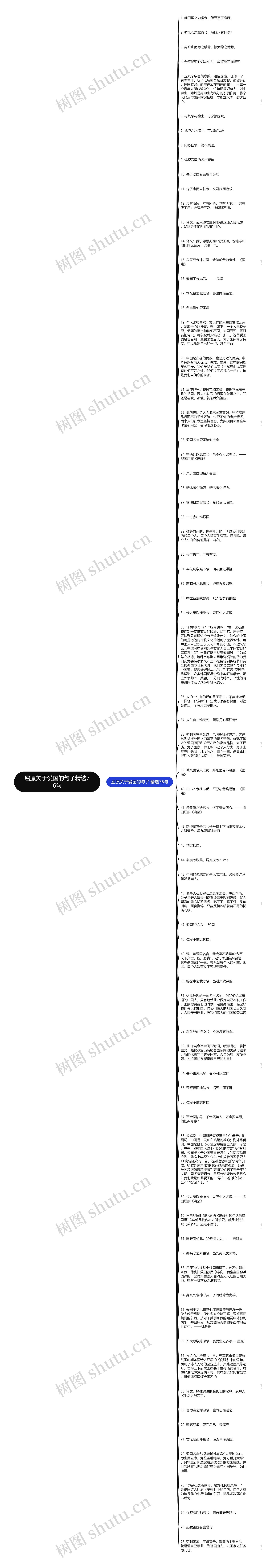 屈原关于爱国的句子精选76句思维导图