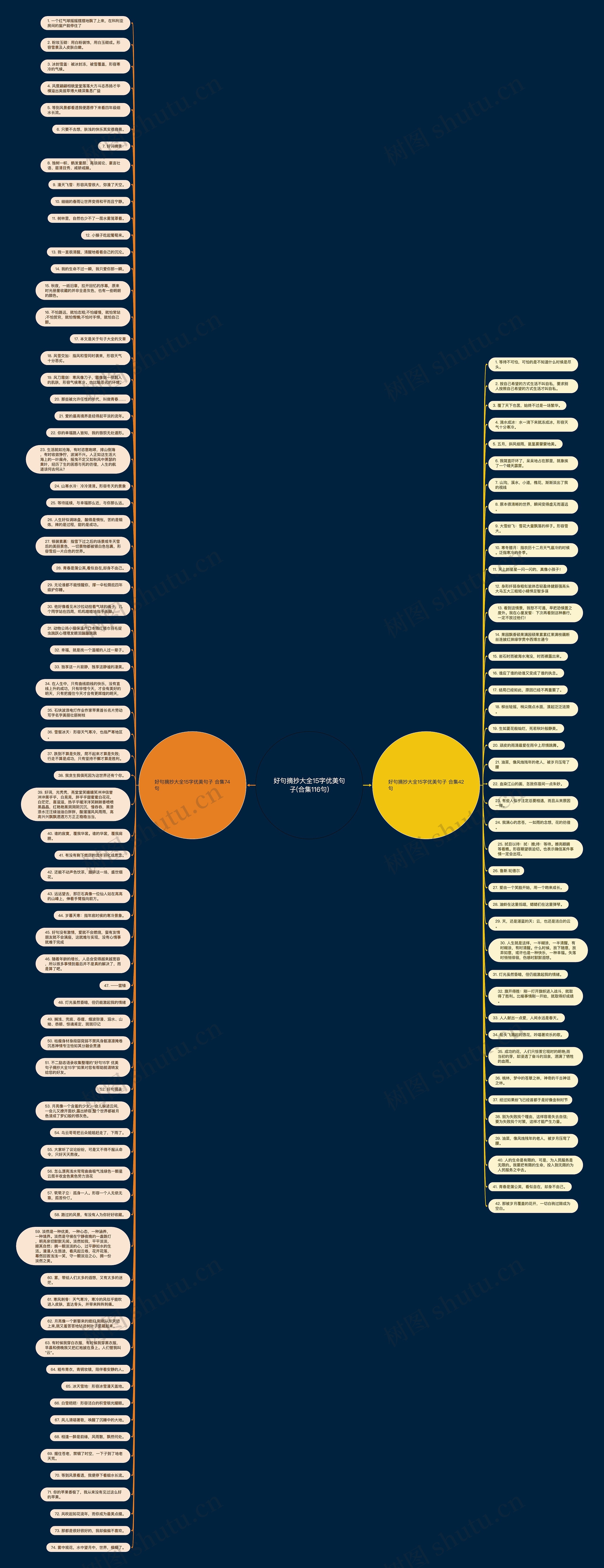 好句摘抄大全15字优美句子(合集116句)思维导图