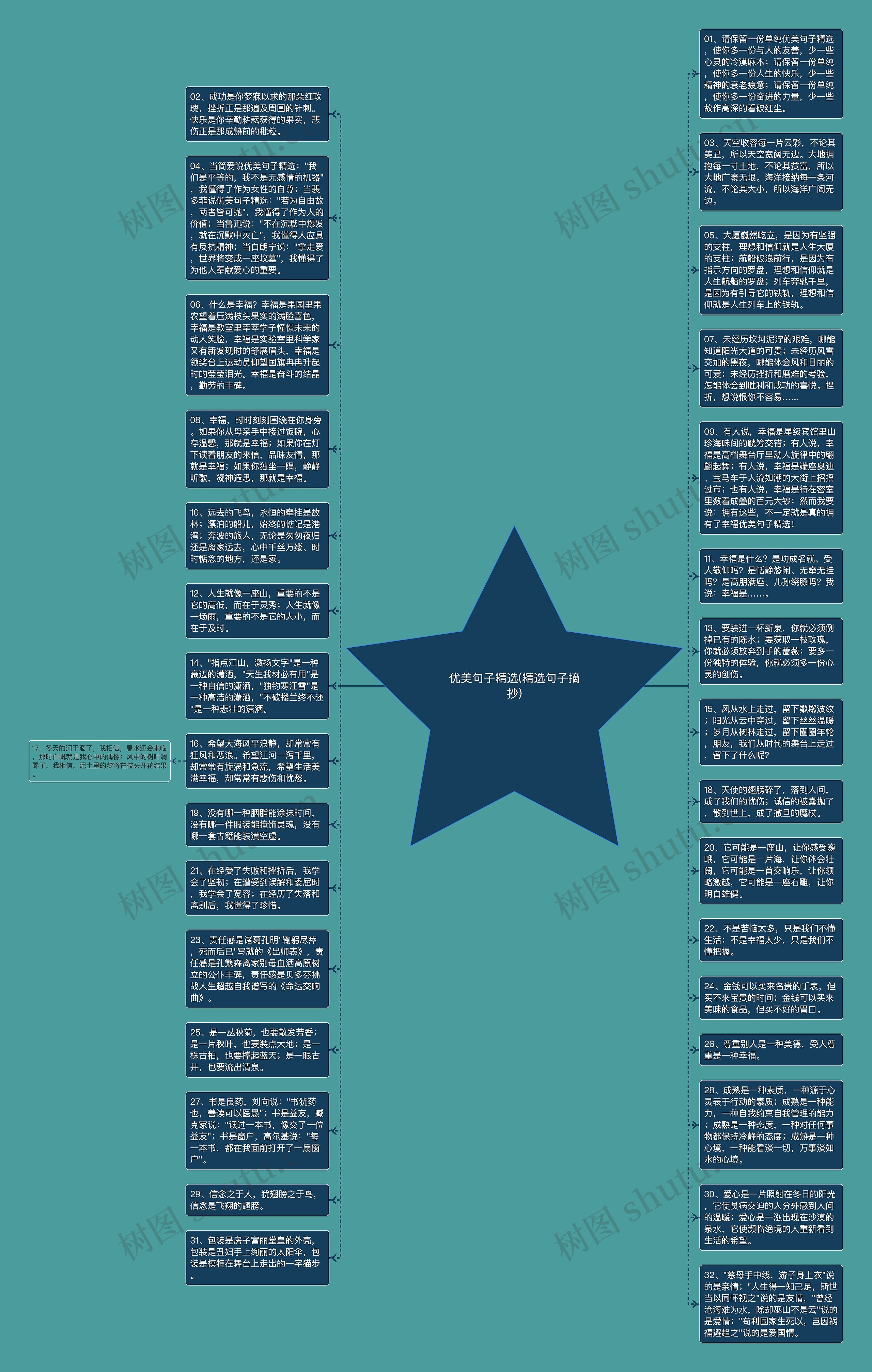 优美句子精选(精选句子摘抄)思维导图