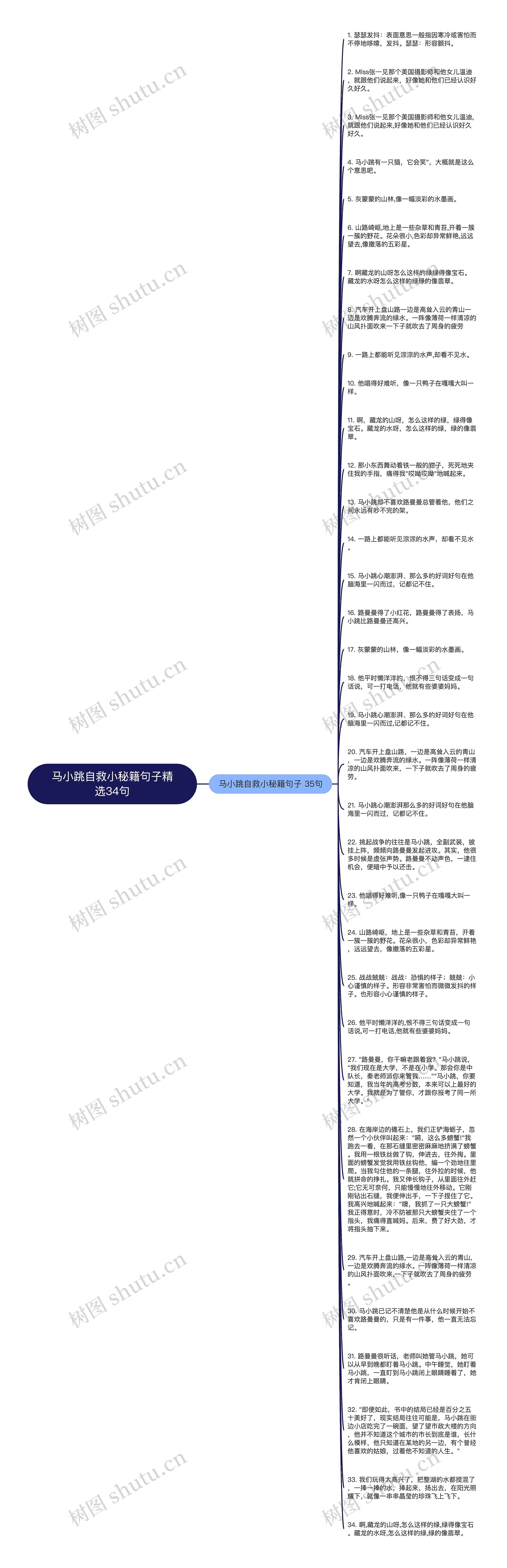 马小跳自救小秘籍句子精选34句思维导图