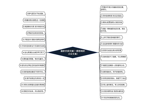 最新优质文案(一眼惊艳的小众文案)