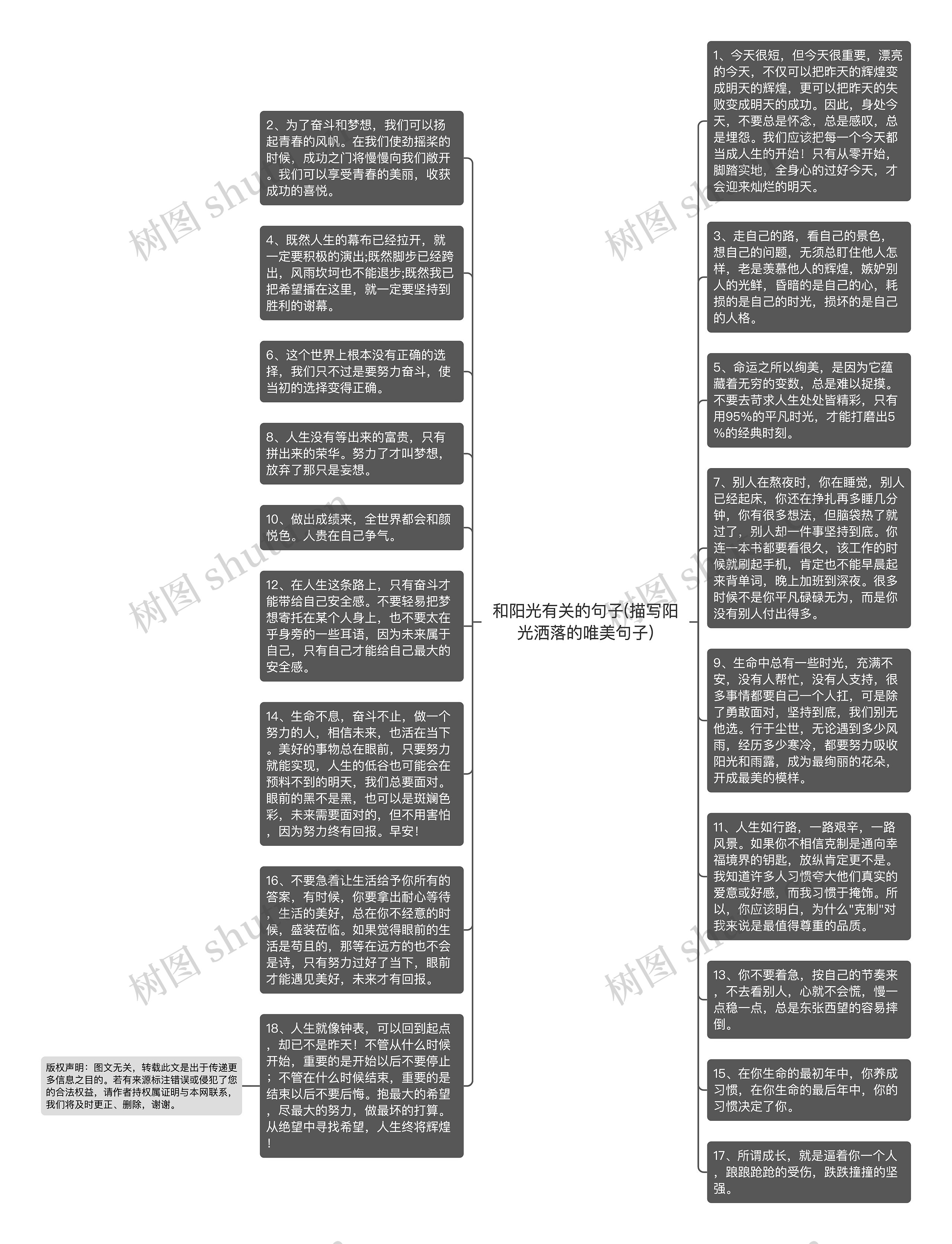 和阳光有关的句子(描写阳光洒落的唯美句子)思维导图