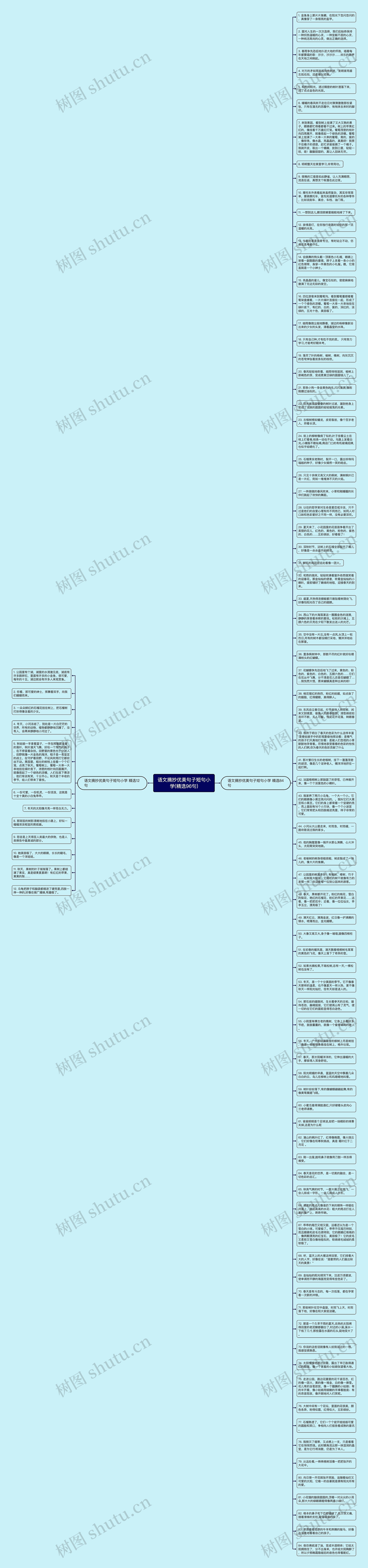 语文摘抄优美句子短句小学(精选96句)思维导图