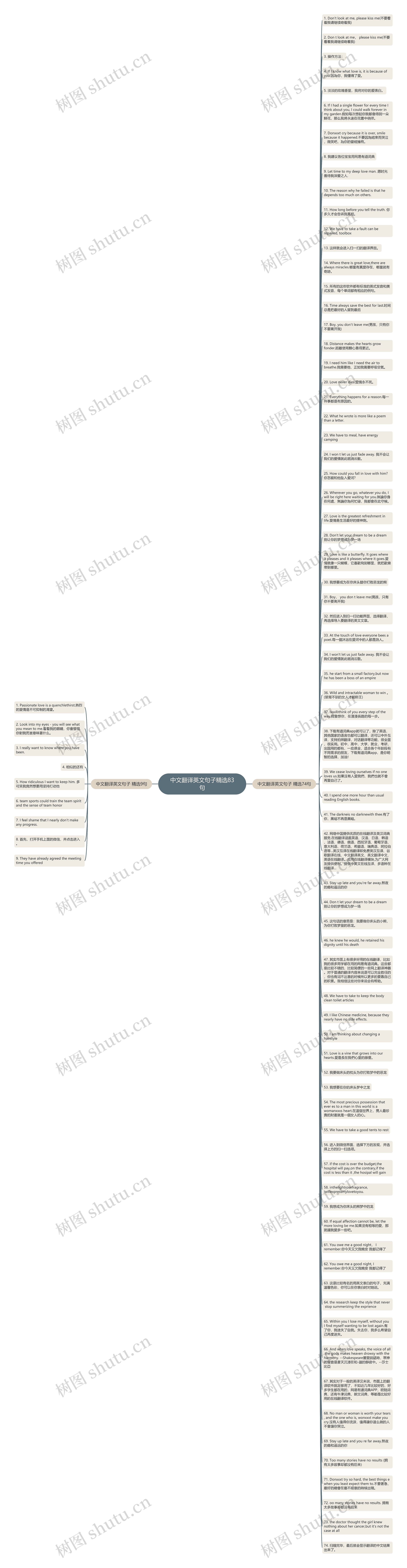 中文翻译英文句子精选83句思维导图