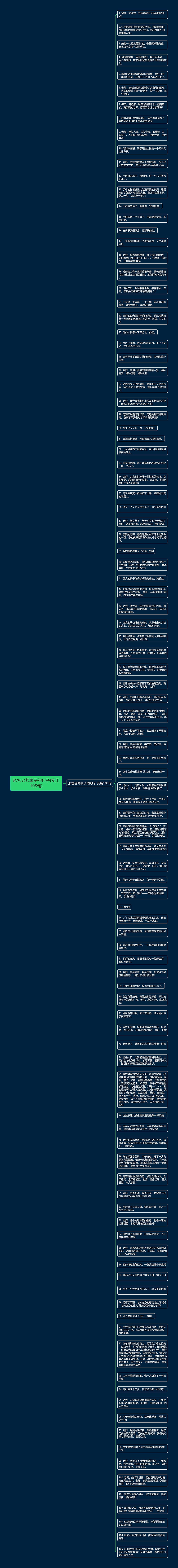 形容老师鼻子的句子(实用105句)思维导图