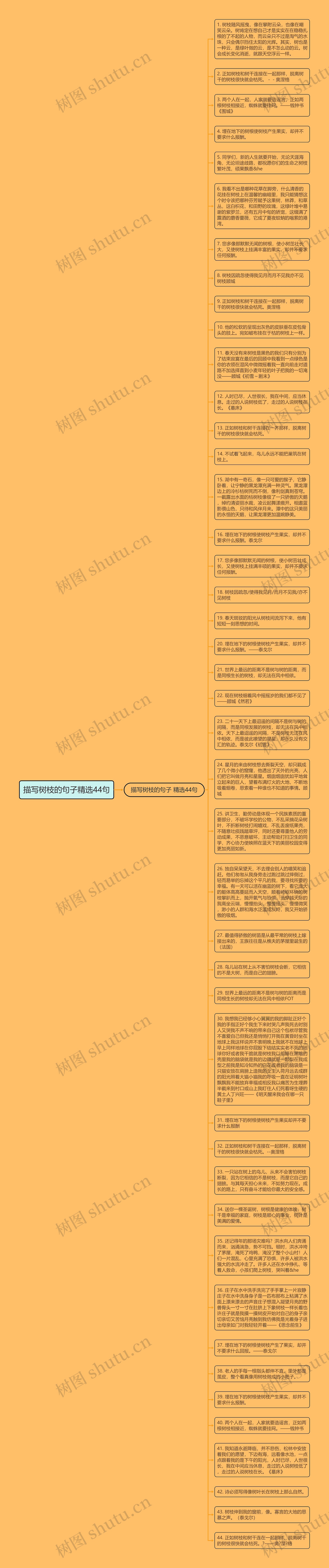 描写树枝的句子精选44句思维导图高清图 描写树枝的句子精选44句思维导图