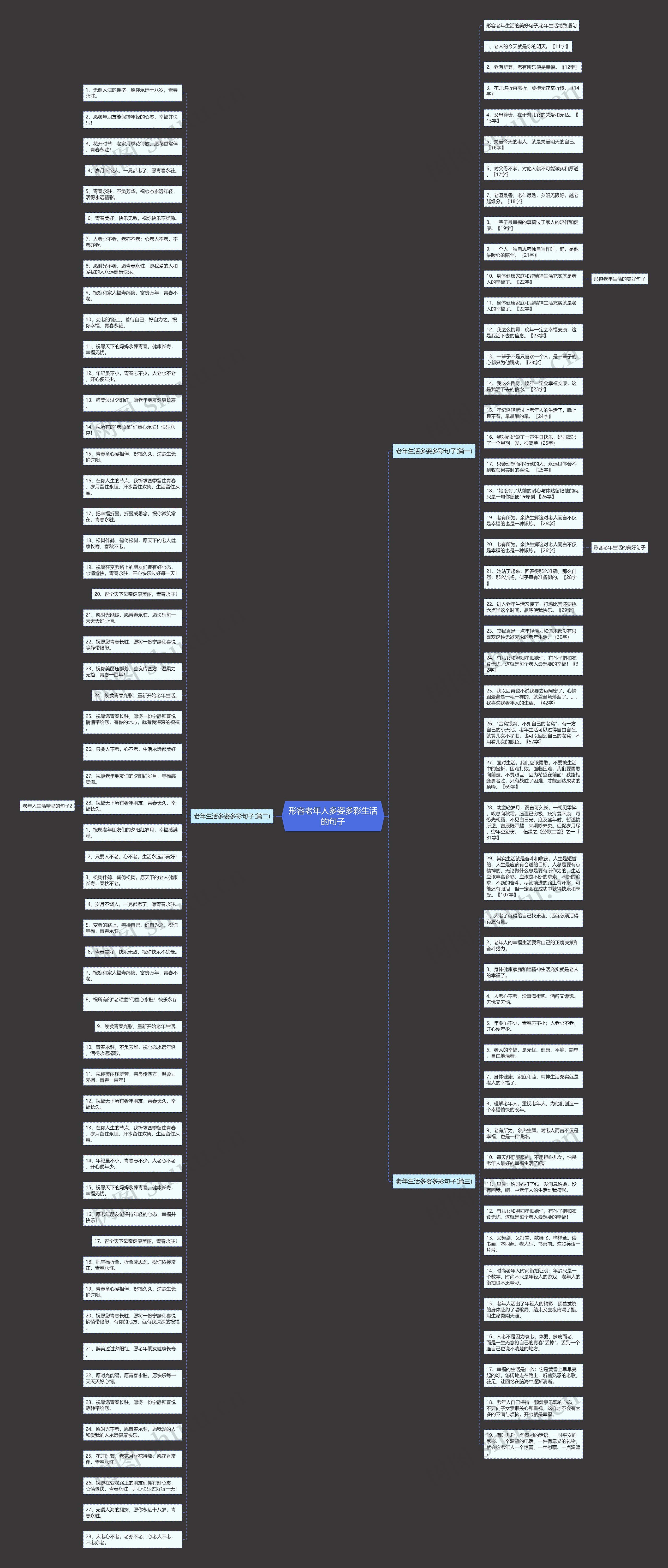 形容老年人多姿多彩生活的句子思维导图高清图 形容老年人多姿多彩生活的句子思维导图