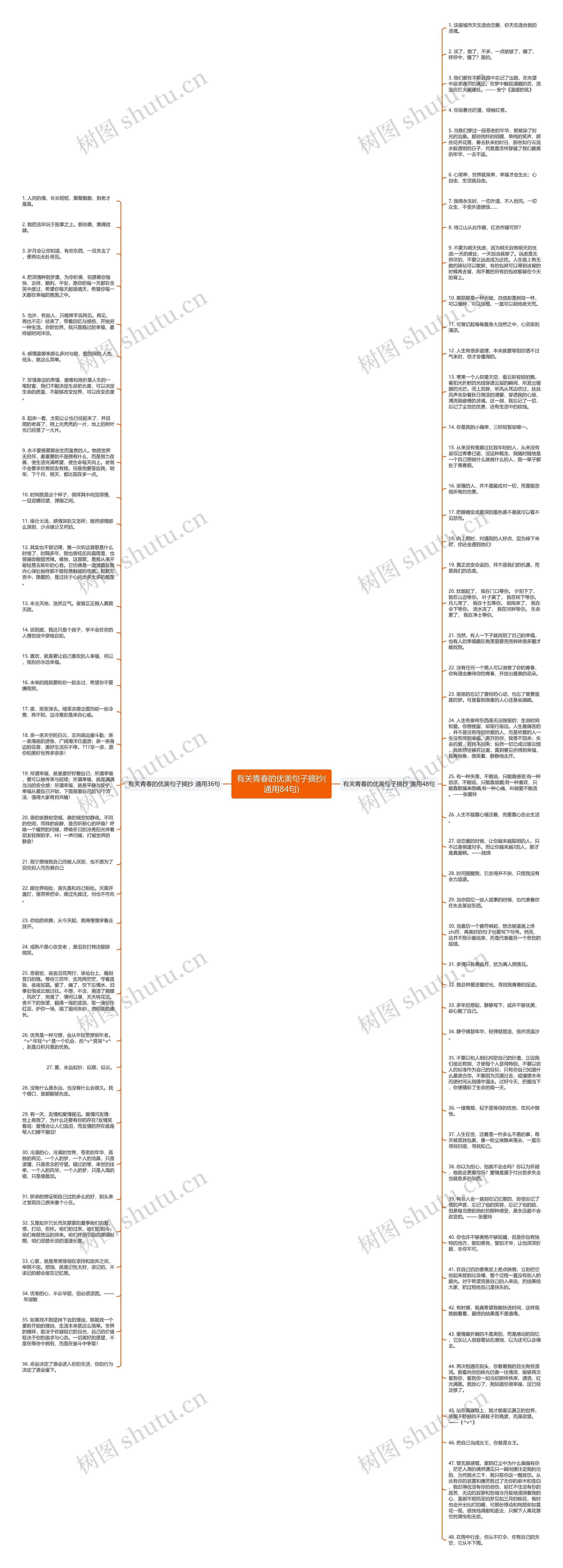 有关青春的优美句子摘抄(通用84句)思维导图