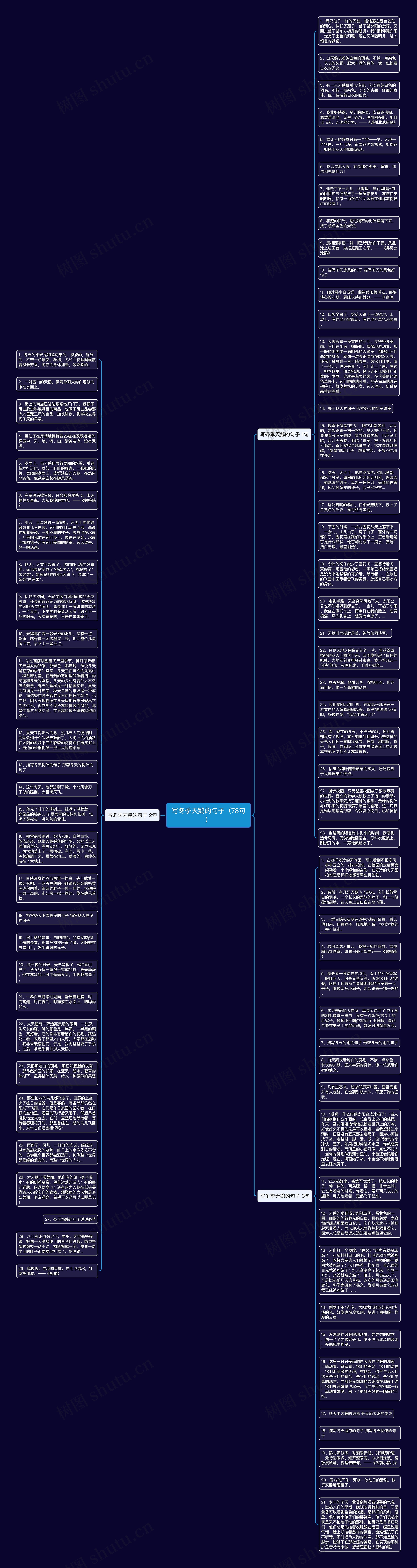 写冬季天鹅的句子（78句）思维导图