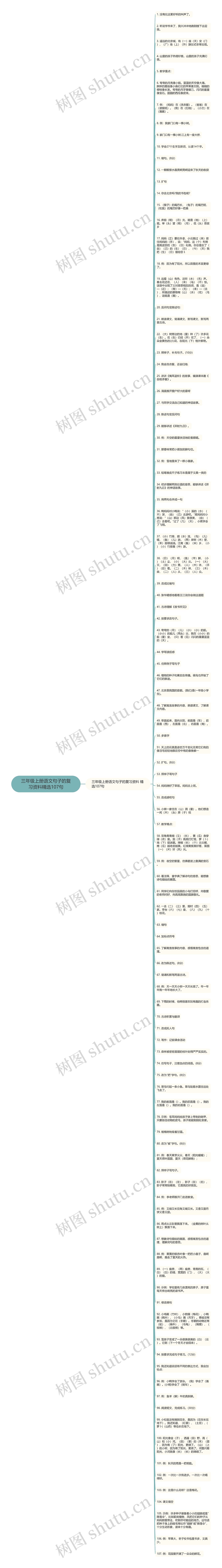 三年级上册语文句子的复习资料精选107句