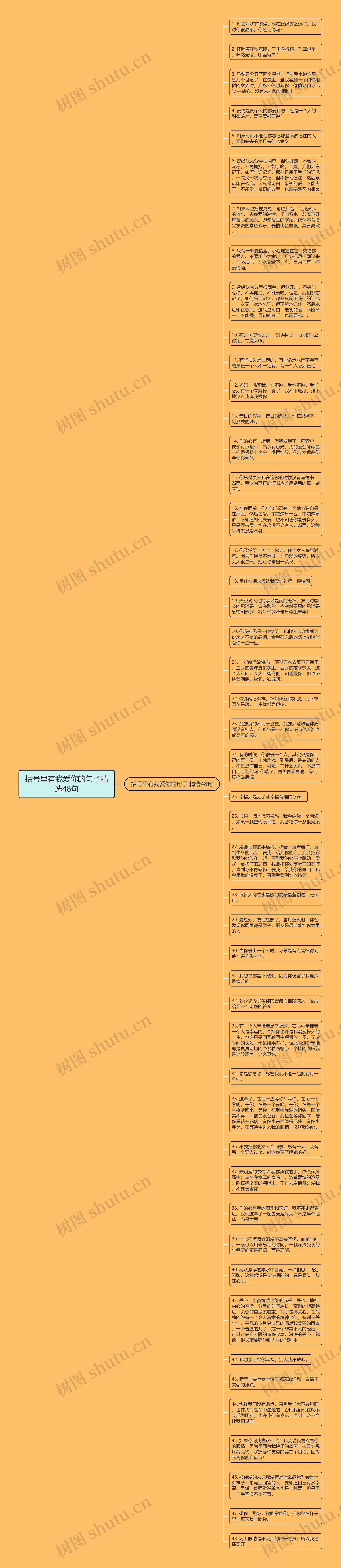 括号里有我爱你的句子精选48句思维导图