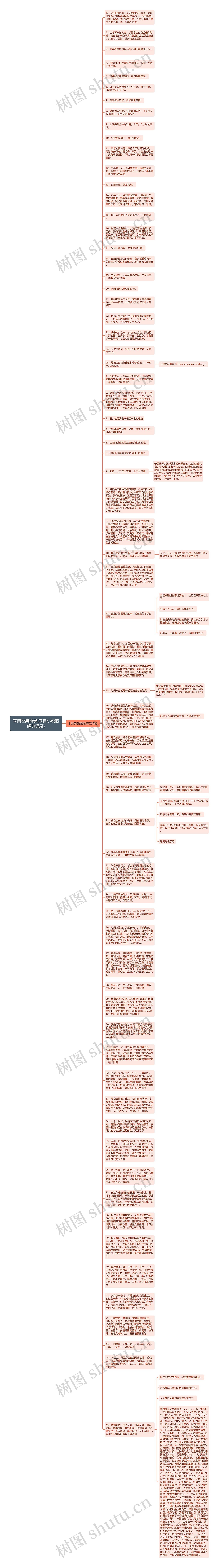 来自经典语录(来自小说的经典语录)思维导图