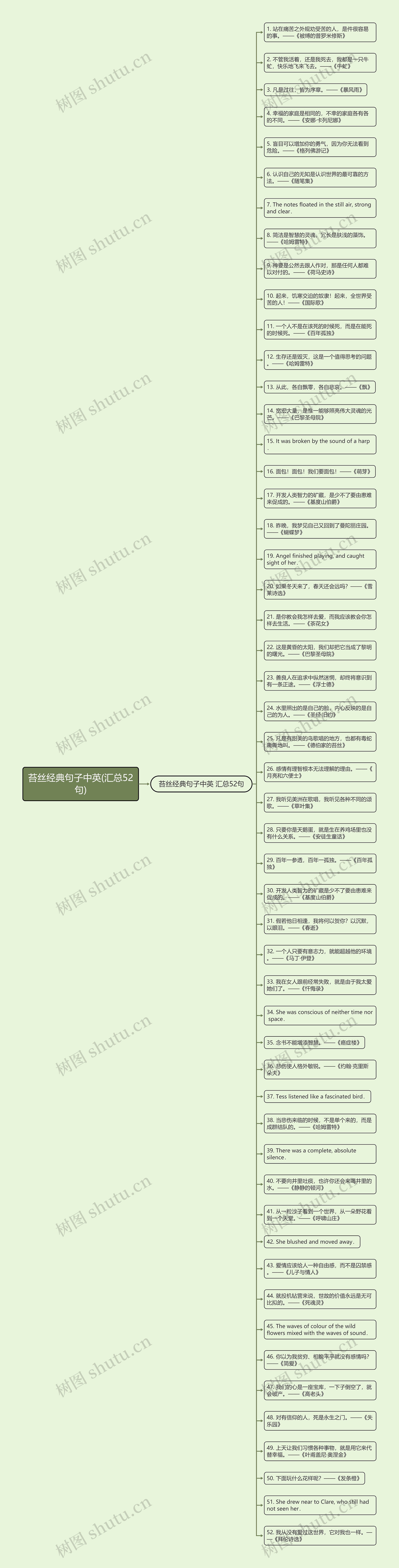 苔丝经典句子中英(汇总52句)思维导图