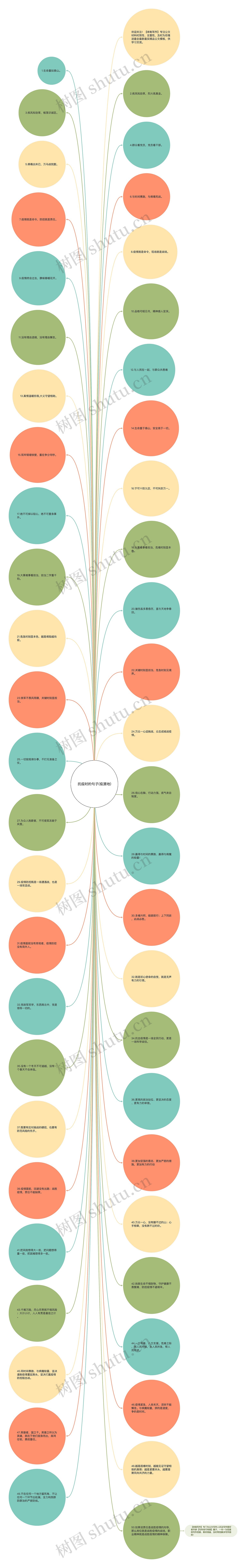 抗疫时的句子(疫源地)思维导图