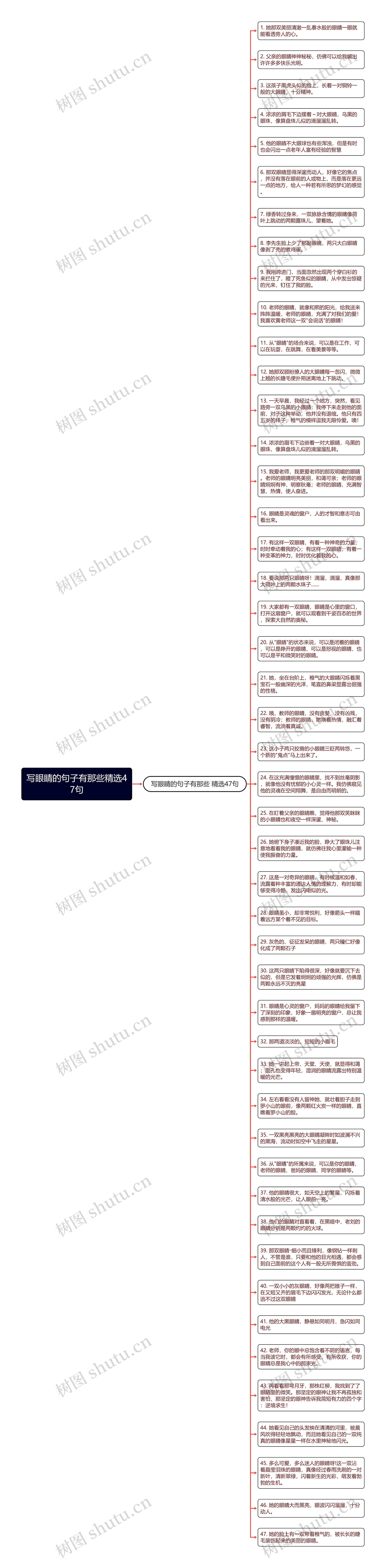 写眼睛的句子有那些精选47句思维导图