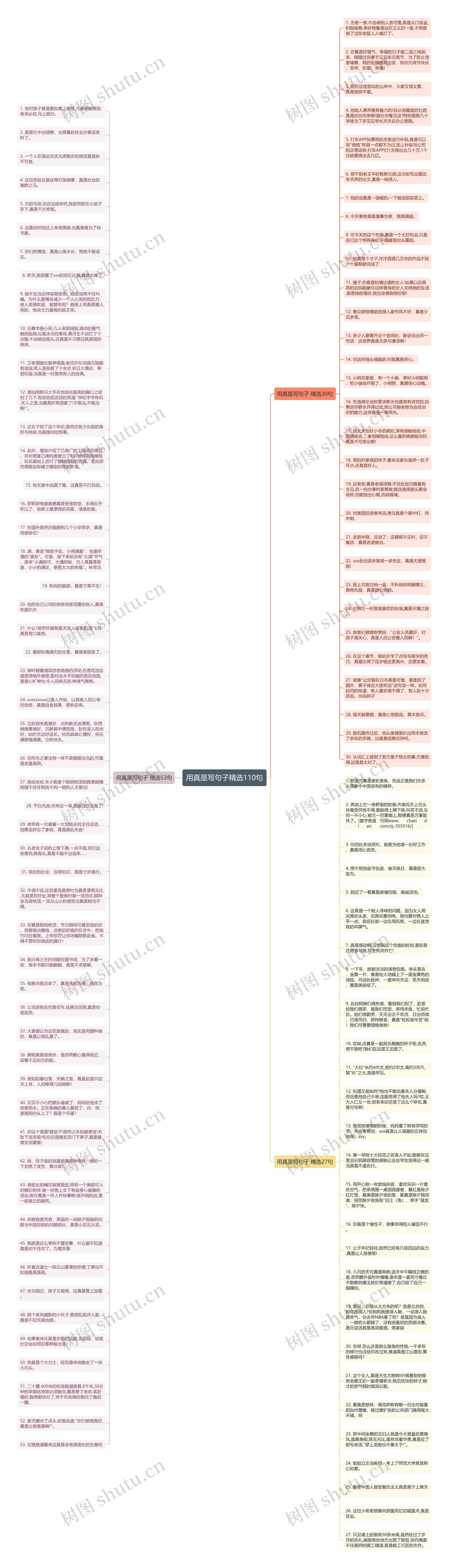 用真是写句子精选110句思维导图