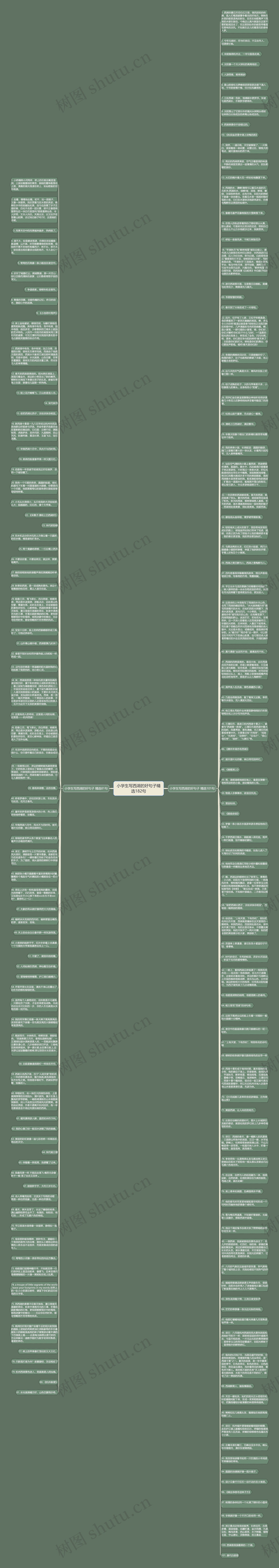 小学生写西湖的好句子精选182句思维导图