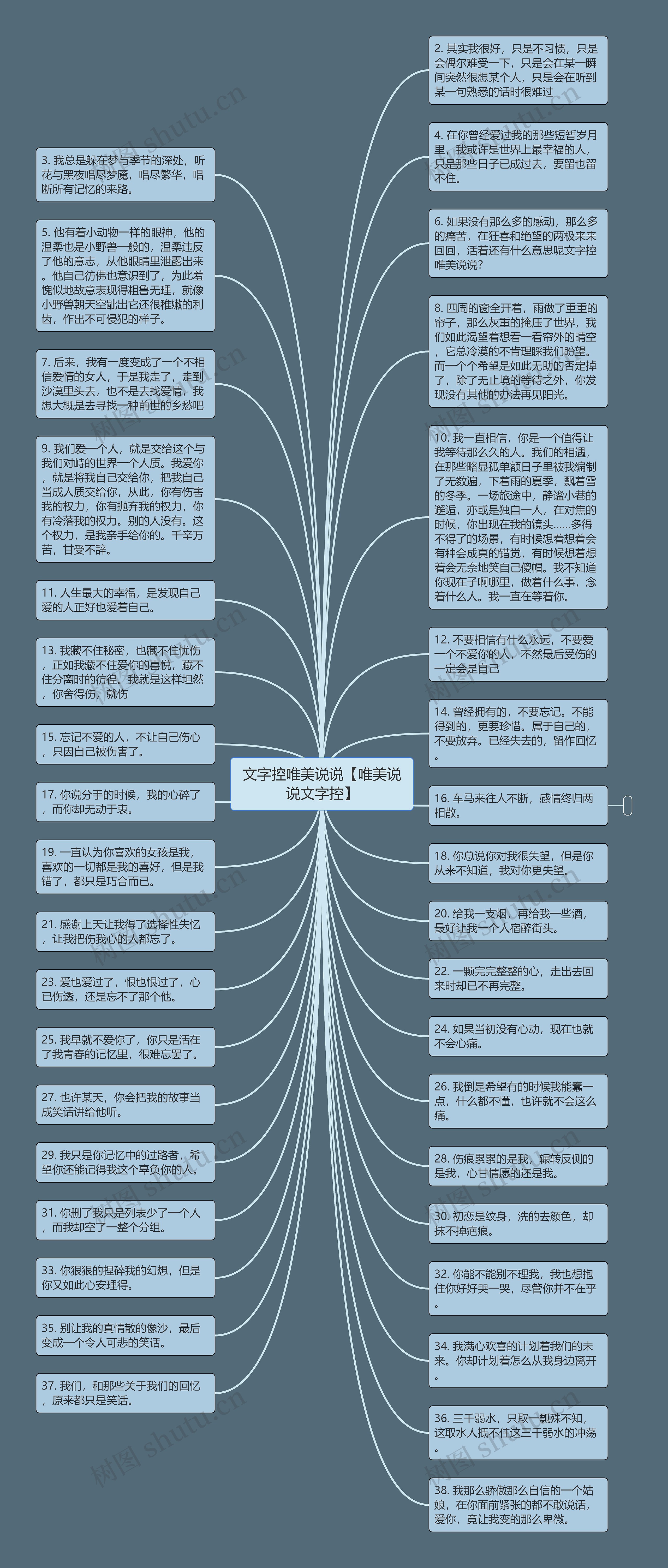 文字控唯美说说【唯美说说文字控】思维导图