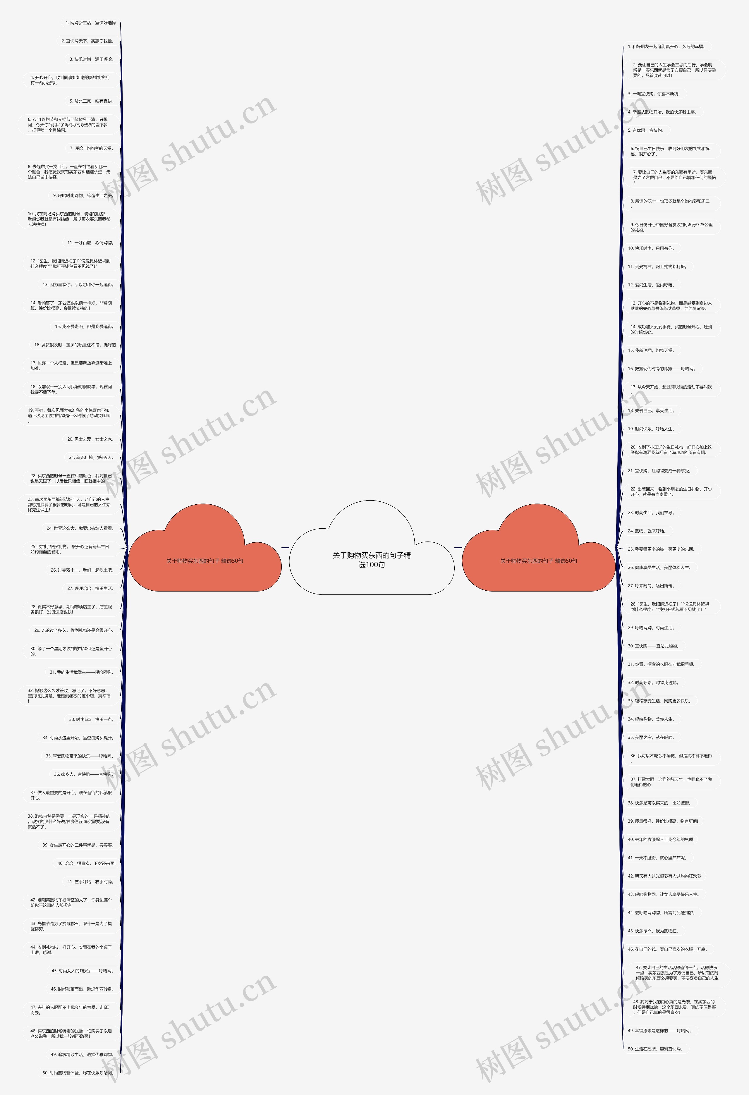 关于购物买东西的句子精选100句思维导图