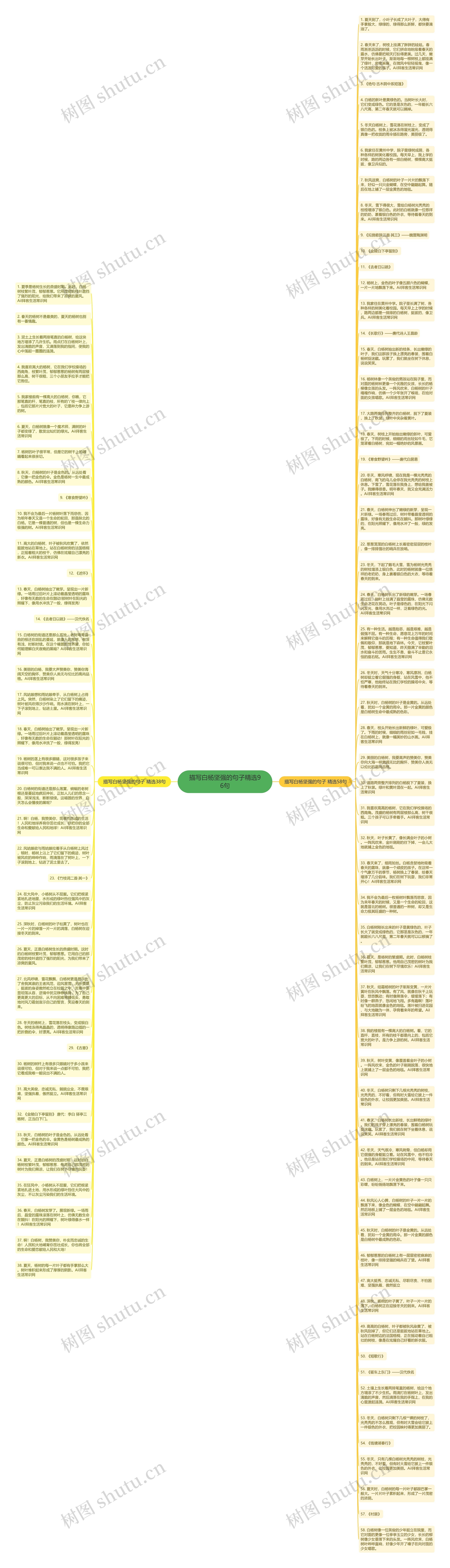 描写白杨坚强的句子精选96句思维导图