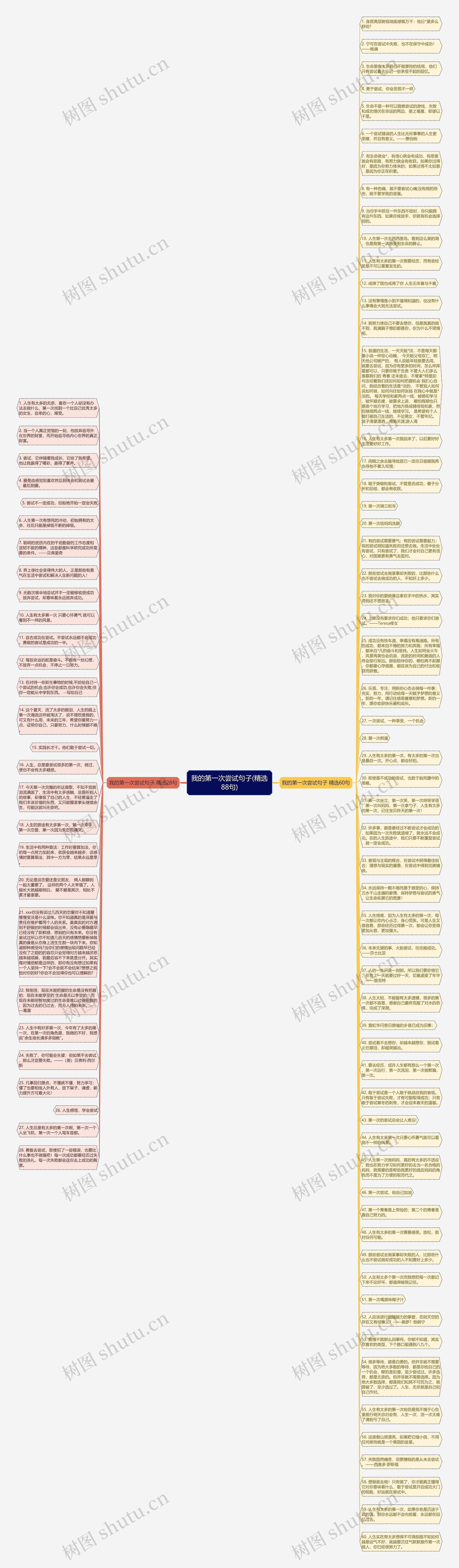 我的第一次尝试句子(精选88句)思维导图