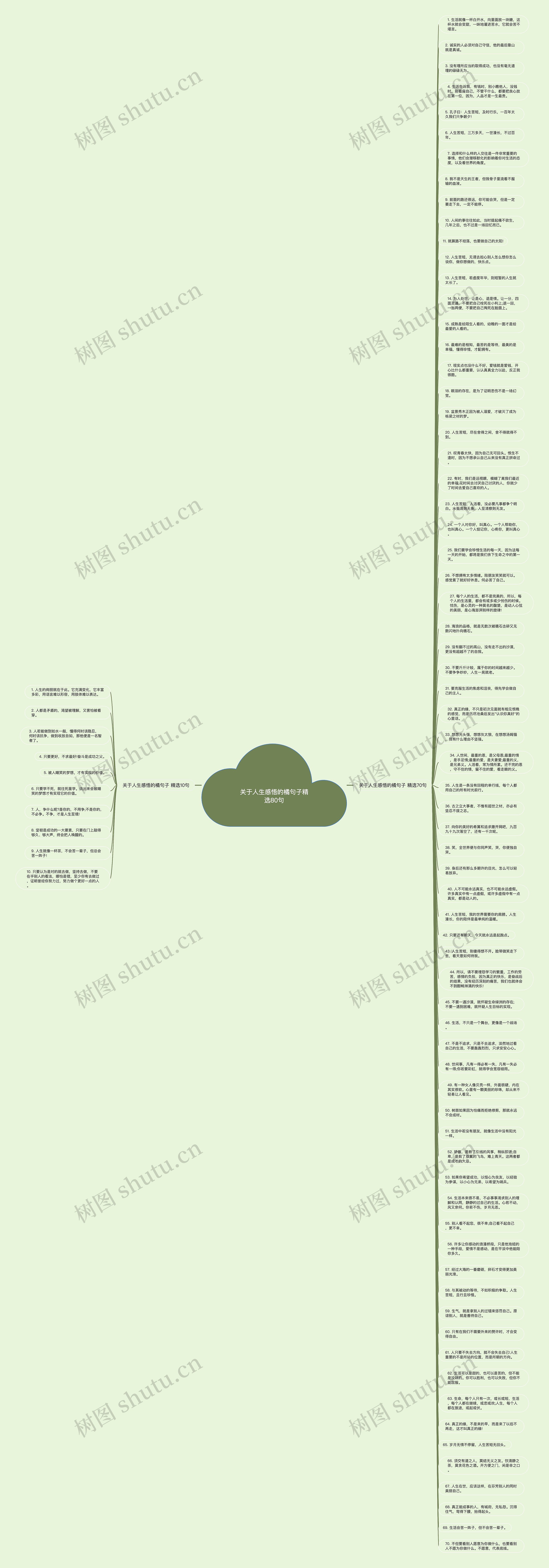 关于人生感悟的橘句子精选80句思维导图