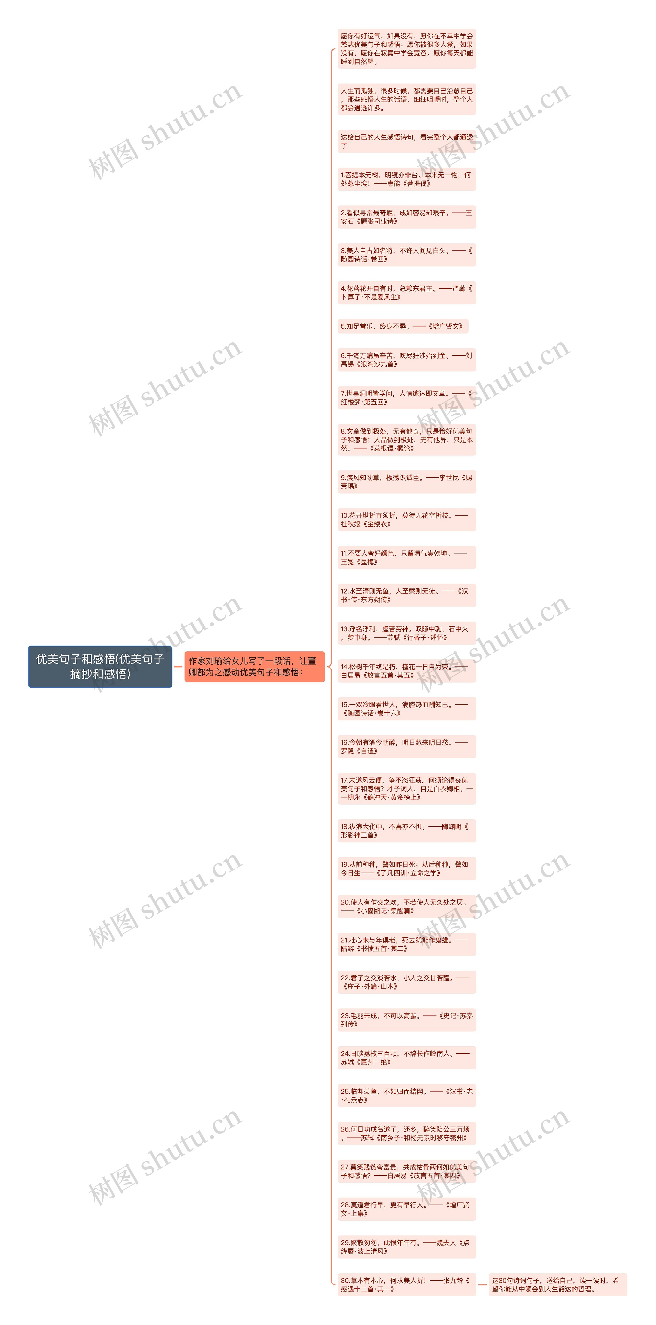 优美句子和感悟(优美句子摘抄和感悟)思维导图