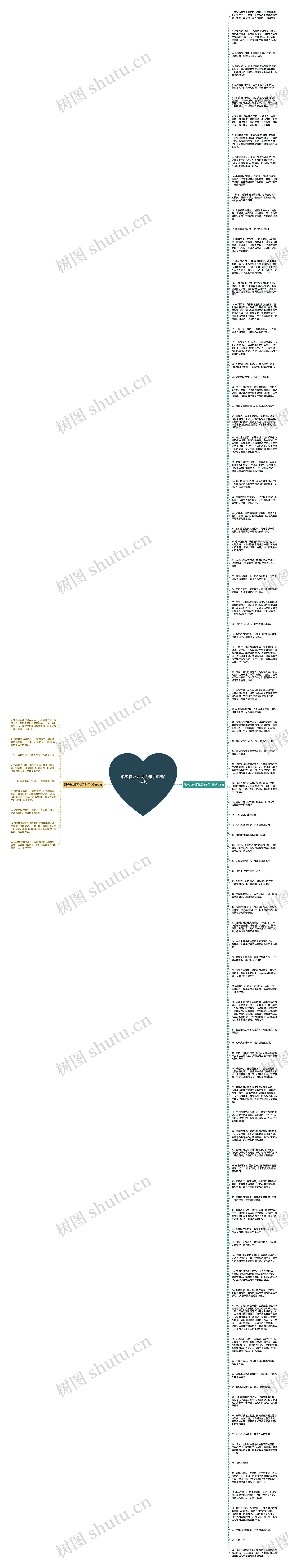 形容杭州西湖的句子精选104句思维导图