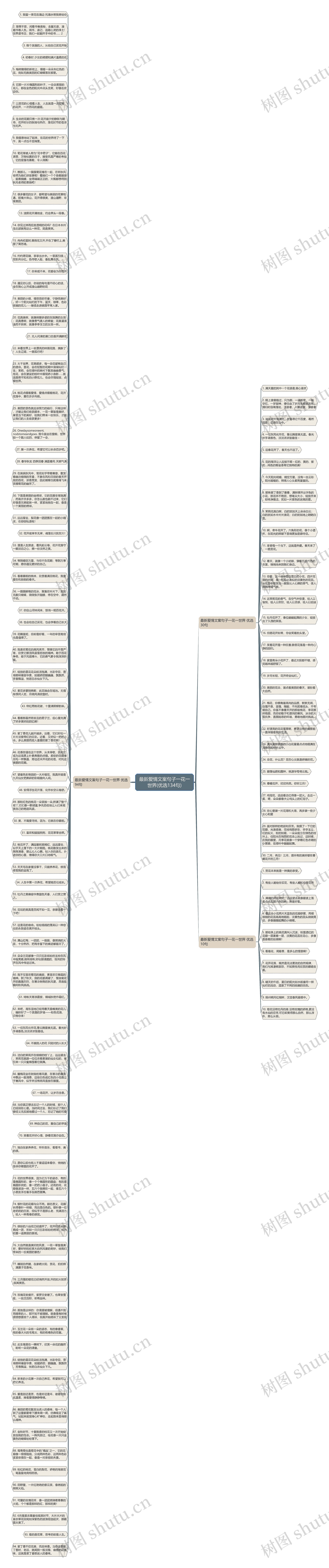 最新爱情文案句子一花一世界(优选134句)思维导图