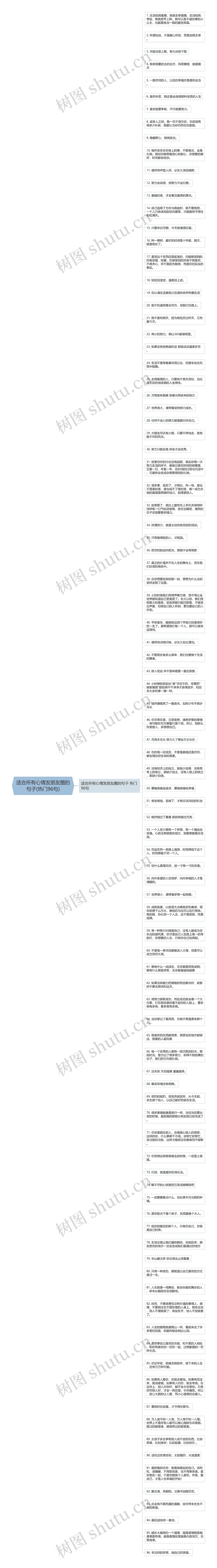 适合所有心情发朋友圈的句子(热门96句)思维导图