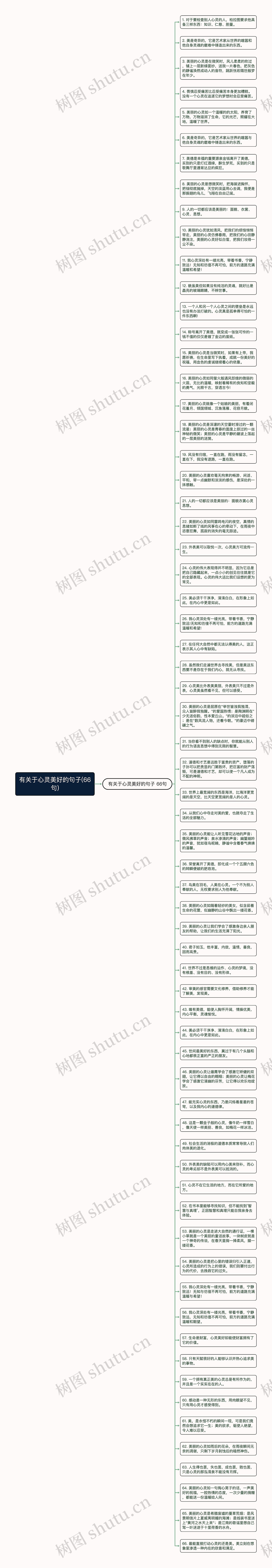 有关于心灵美好的句子(66句)思维导图