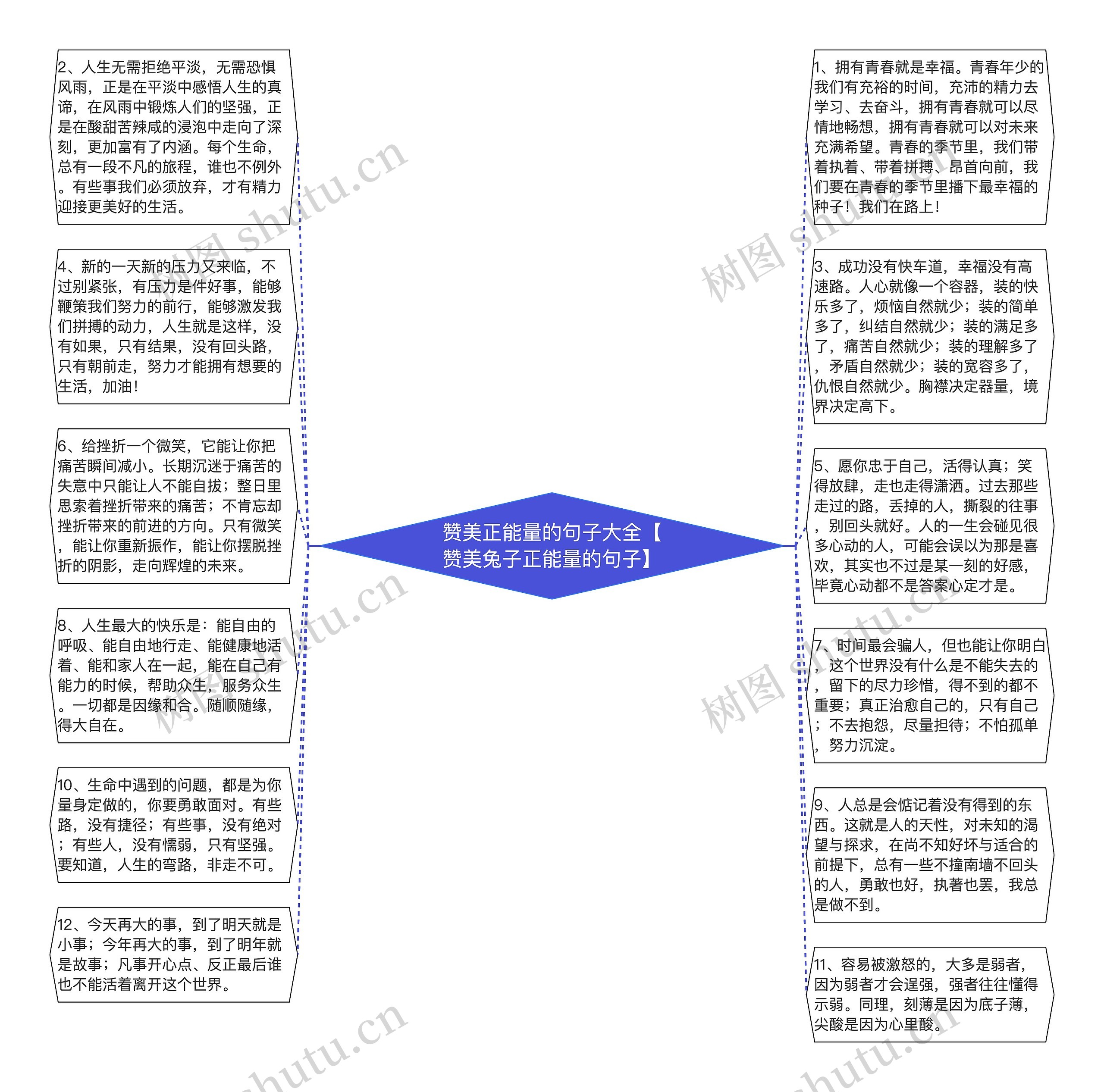 赞美正能量的句子大全【赞美兔子正能量的句子】思维导图