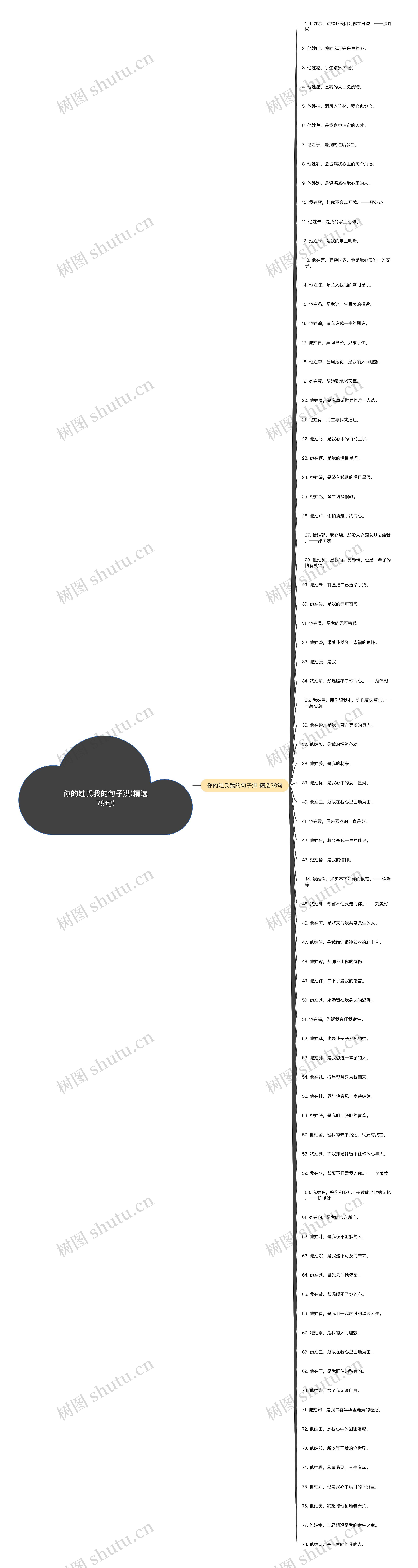 你的姓氏我的句子洪(精选78句)思维导图