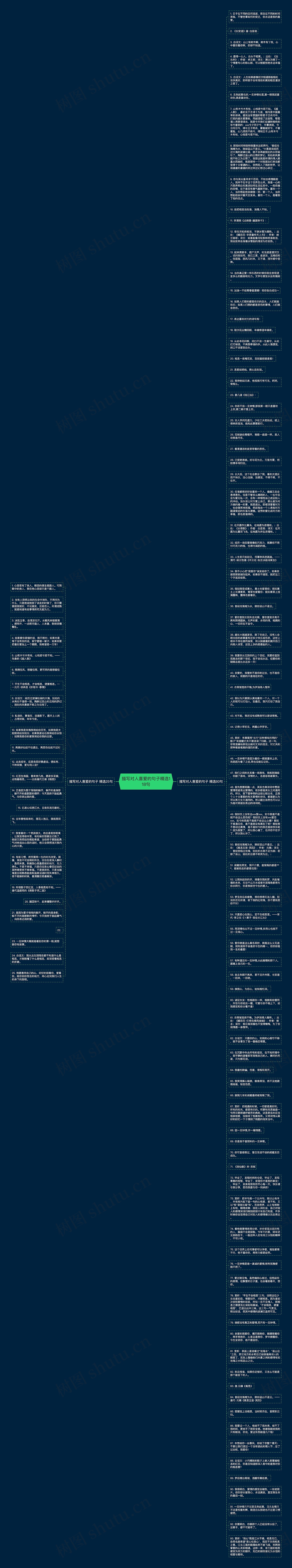 描写对人喜爱的句子精选118句思维导图