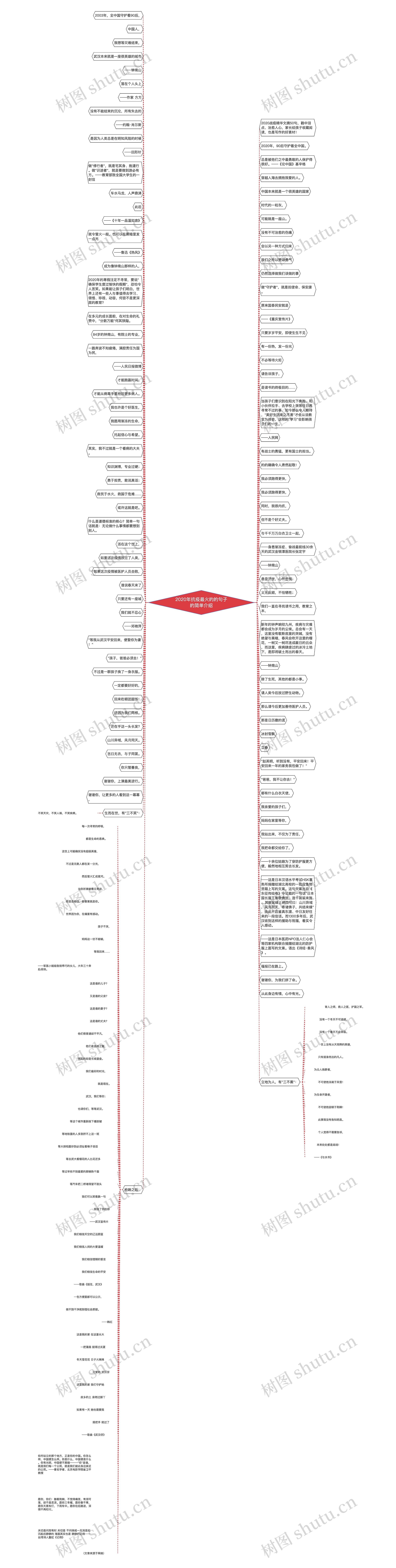 2020年抗疫最火的的句子的简单介绍思维导图