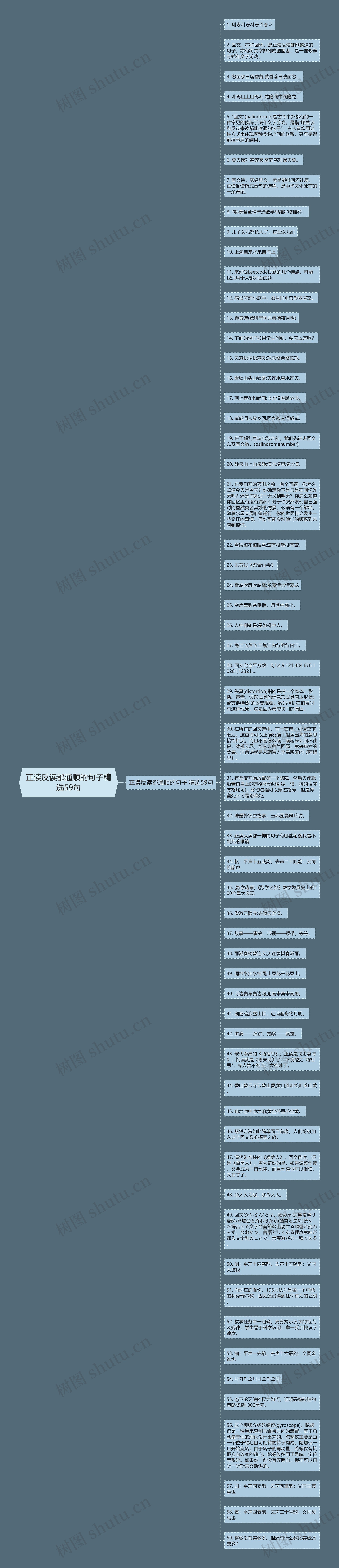 正读反读都通顺的句子精选59句思维导图