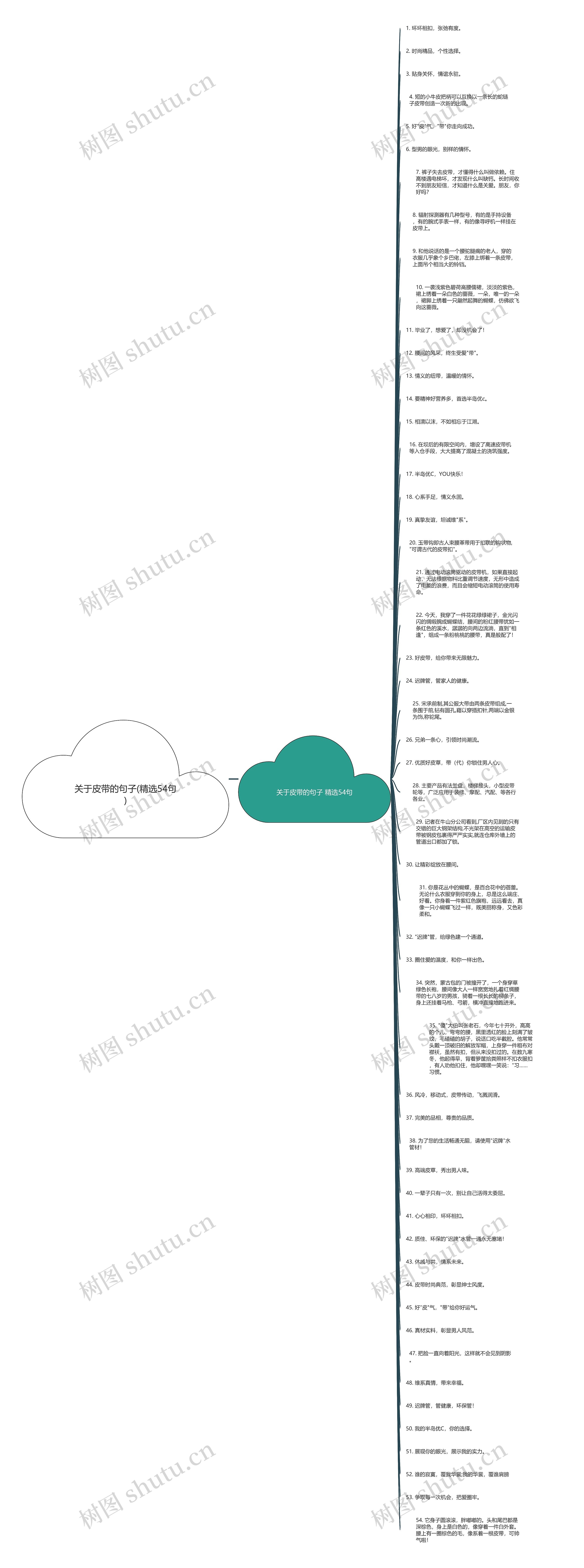 关于皮带的句子(精选54句)思维导图