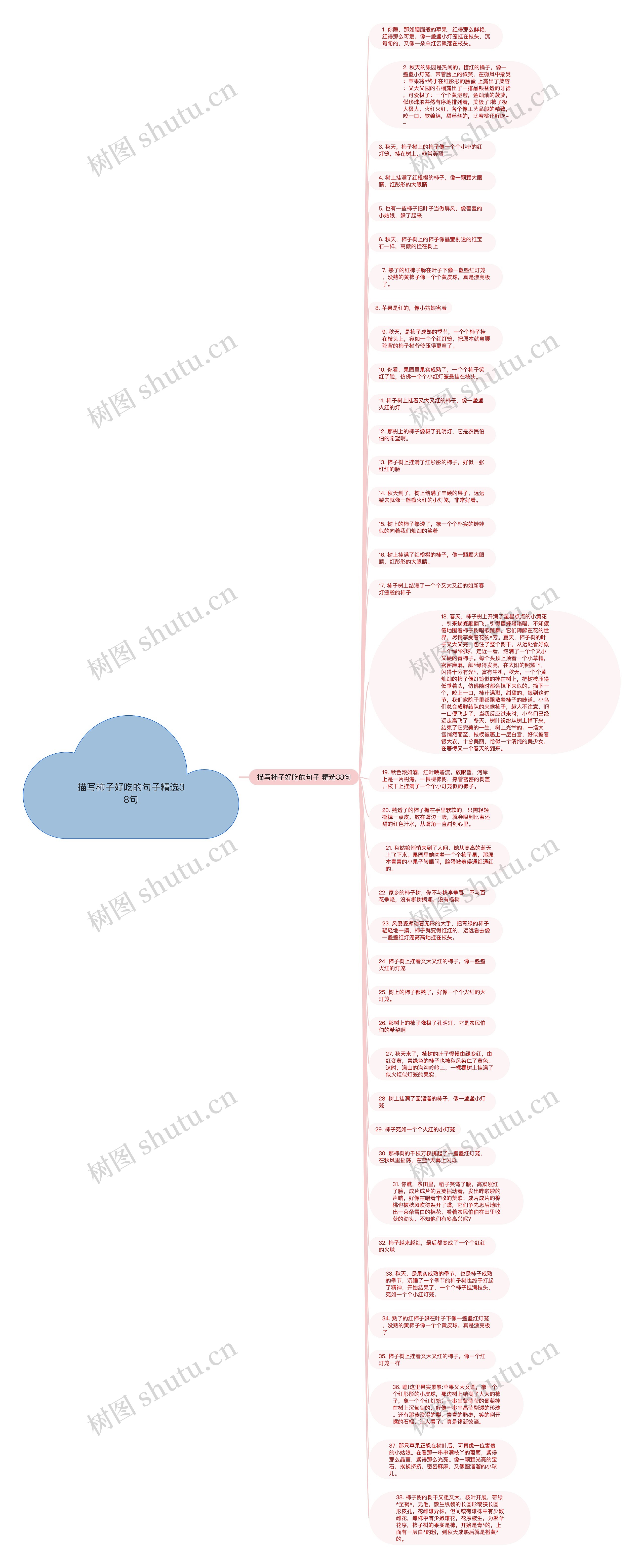 描写柿子好吃的句子精选38句思维导图