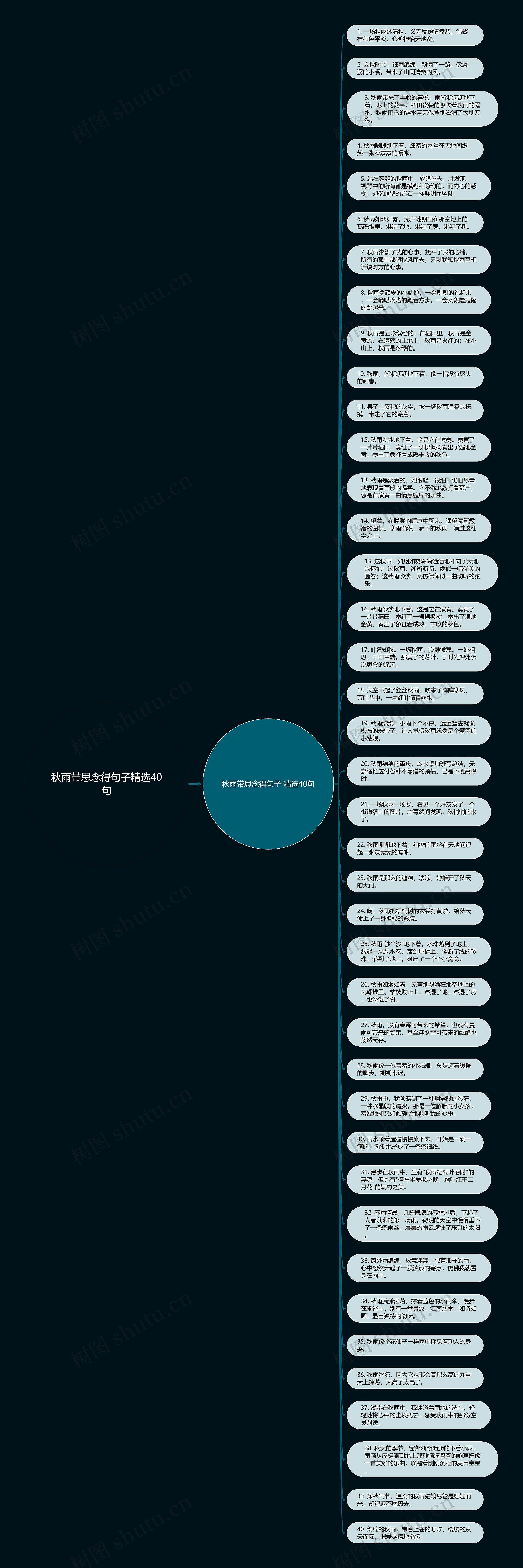 秋雨带思念得句子精选40句思维导图