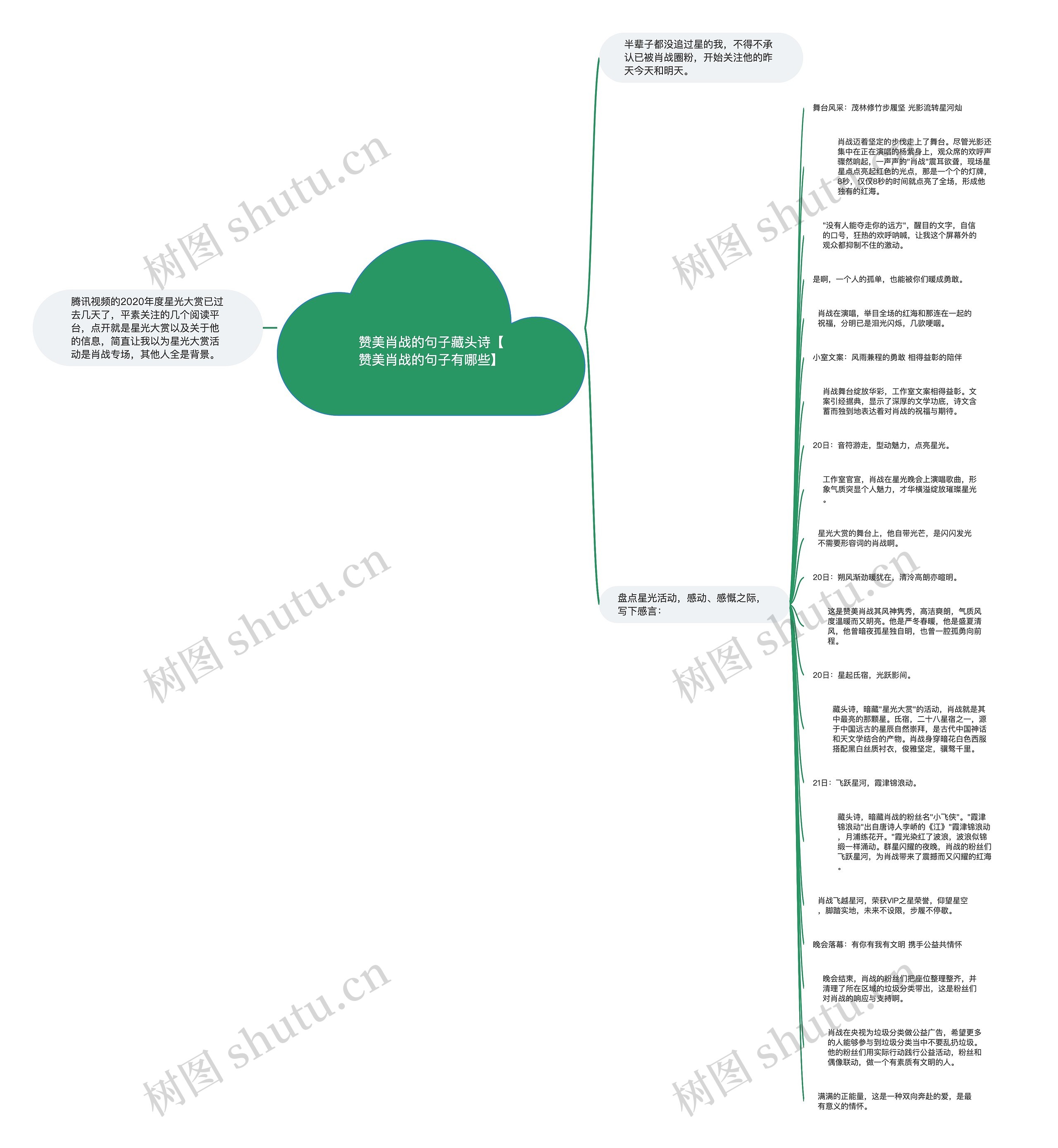赞美肖战的句子藏头诗【赞美肖战的句子有哪些】思维导图
