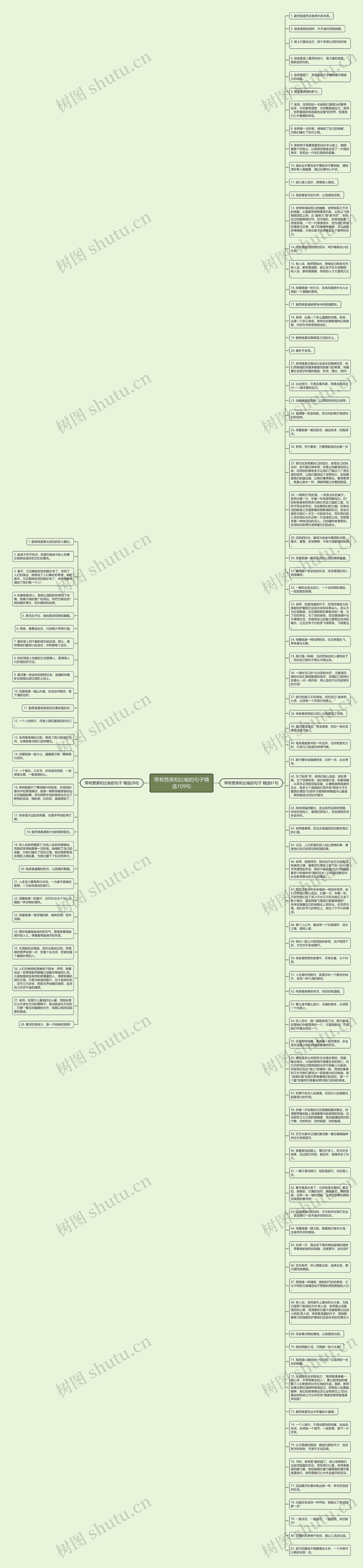 带有赞美和比喻的句子精选109句思维导图