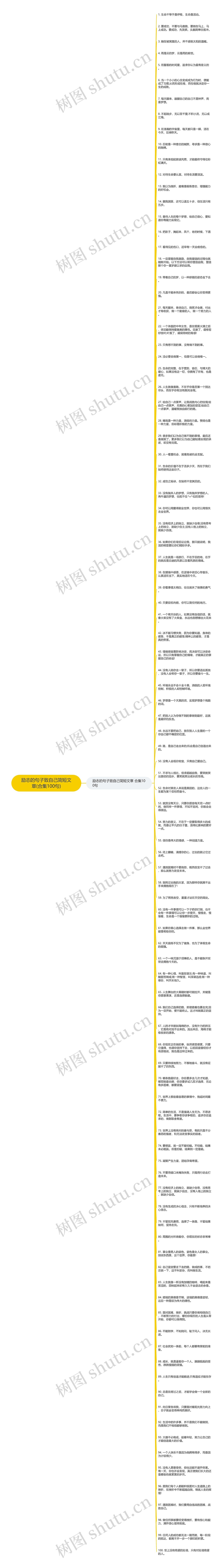 励志的句子致自己简短文章(合集100句)思维导图