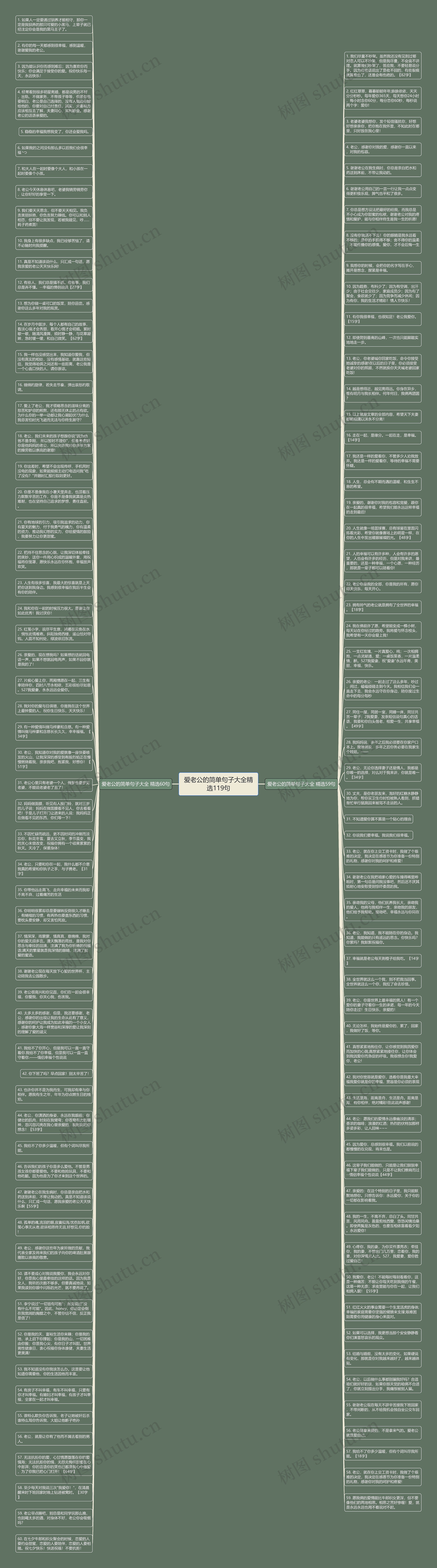 爱老公的简单句子大全精选119句思维导图
