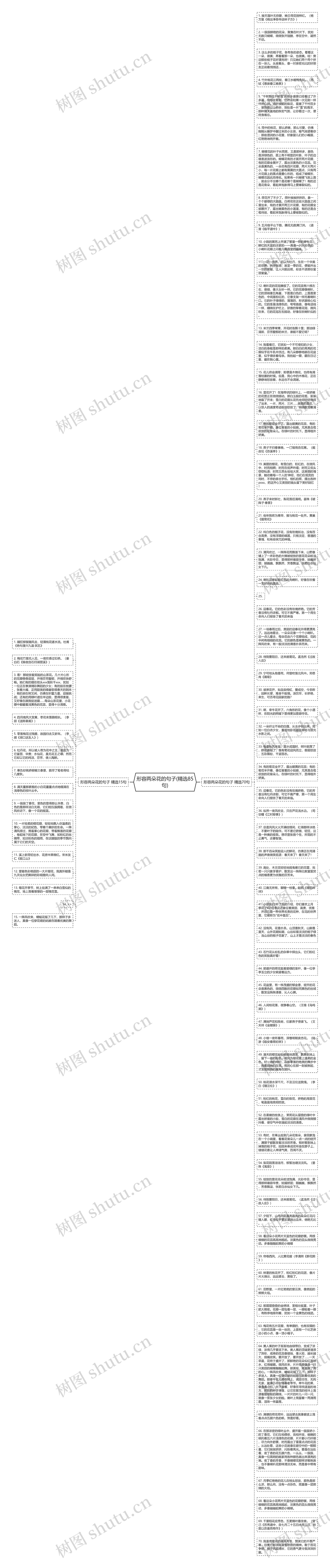 形容两朵花的句子(精选85句)思维导图