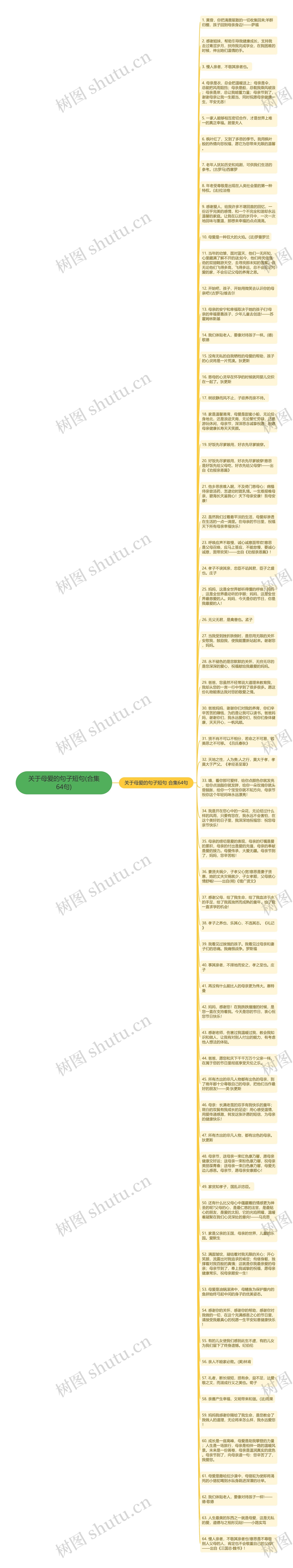 关于母爱的句子短句(合集64句)思维导图